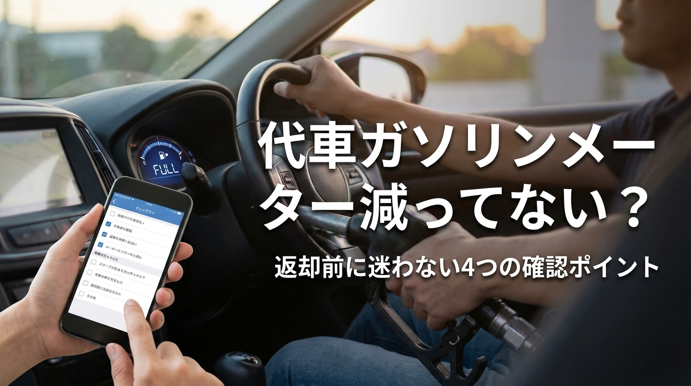代車ガソリンメーター減ってない？返却前に迷わない4つの確認ポイント