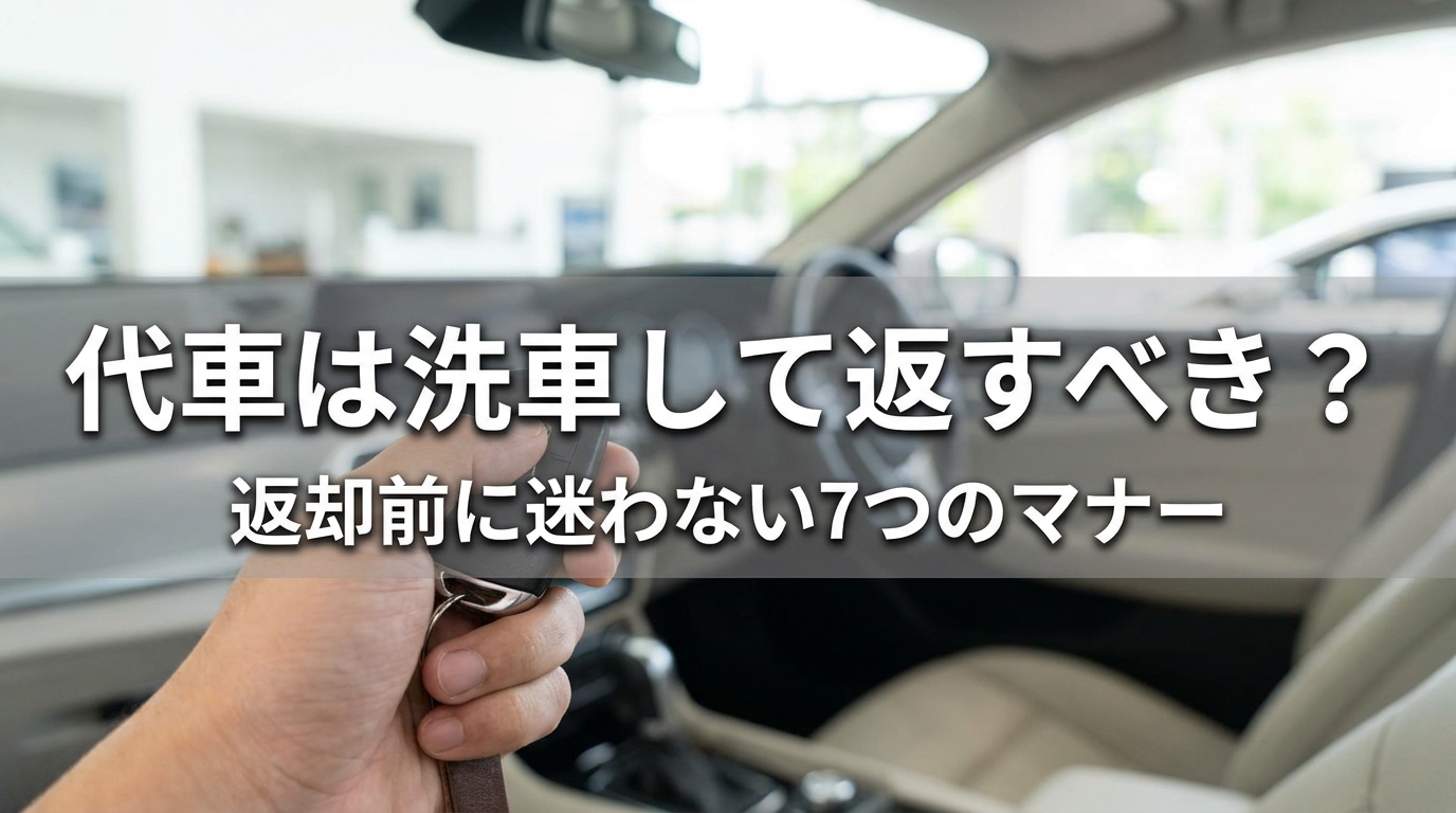代車は洗車して返すべき？返却前に迷わない7つのマナー