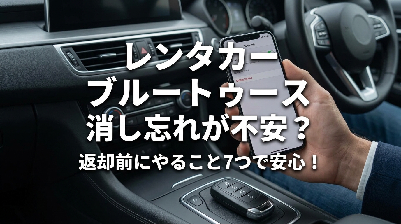 レンタカー ブルートゥース 消し忘れが不安？返却前にやること7つで安心！